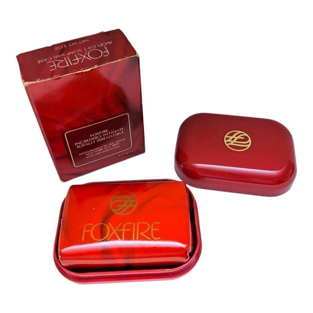 Avon Foxfire Gift Soap with Case 3 oz New‎ Old Stock Red Scented 90s 80s